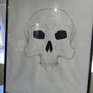 Vampire skull framed art.